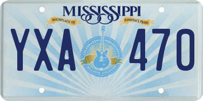 MS license plate YXA470
