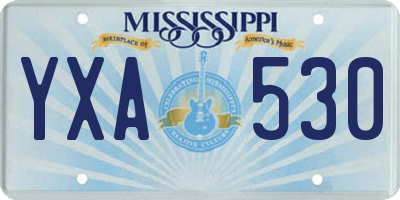 MS license plate YXA530