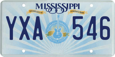 MS license plate YXA546