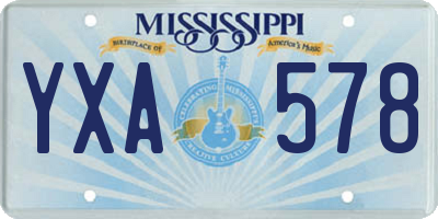 MS license plate YXA578