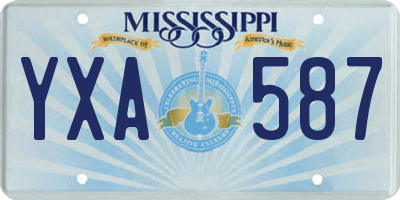 MS license plate YXA587