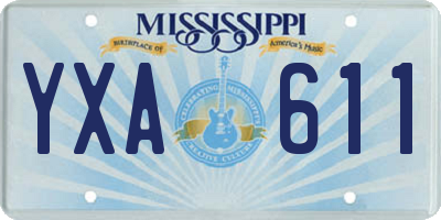 MS license plate YXA611