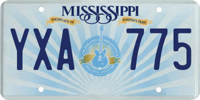 MS license plate YXA775