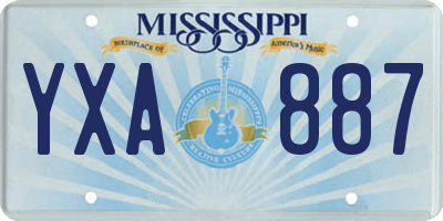MS license plate YXA887