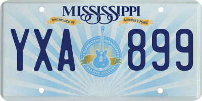 MS license plate YXA899