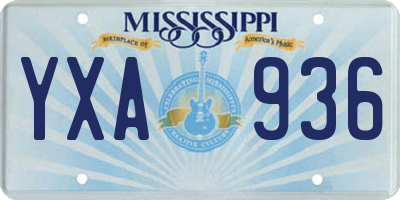 MS license plate YXA936
