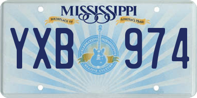 MS license plate YXB974