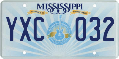 MS license plate YXC032