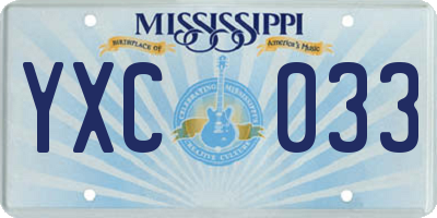MS license plate YXC033