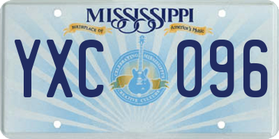 MS license plate YXC096