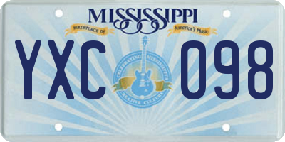 MS license plate YXC098