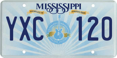 MS license plate YXC120