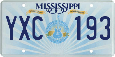 MS license plate YXC193