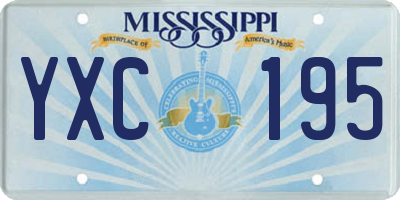 MS license plate YXC195
