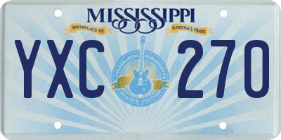 MS license plate YXC270