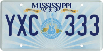 MS license plate YXC333