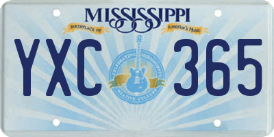 MS license plate YXC365