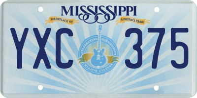 MS license plate YXC375