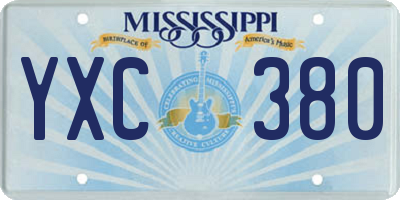 MS license plate YXC380