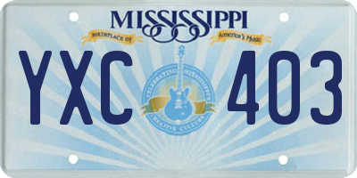 MS license plate YXC403