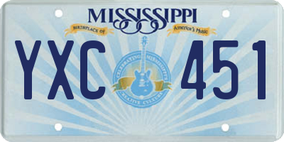 MS license plate YXC451