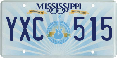 MS license plate YXC515