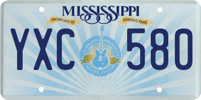 MS license plate YXC580