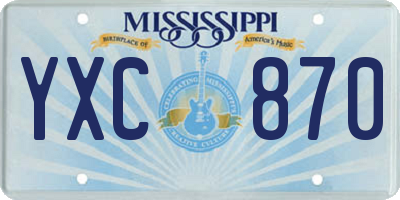MS license plate YXC870