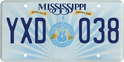 MS license plate YXD038