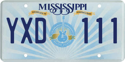 MS license plate YXD111