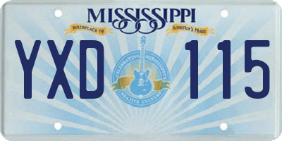 MS license plate YXD115