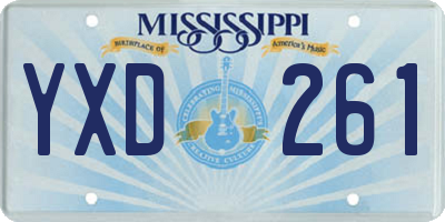 MS license plate YXD261