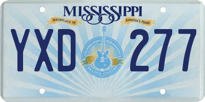 MS license plate YXD277