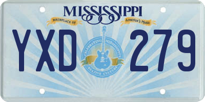 MS license plate YXD279