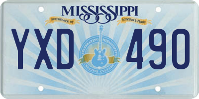 MS license plate YXD490