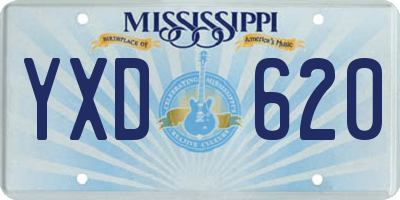 MS license plate YXD620