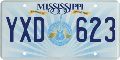 MS license plate YXD623