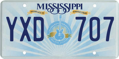 MS license plate YXD707