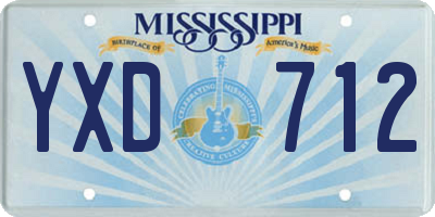 MS license plate YXD712