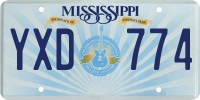 MS license plate YXD774