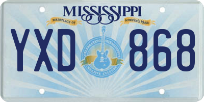 MS license plate YXD868