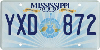 MS license plate YXD872