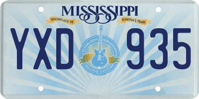 MS license plate YXD935