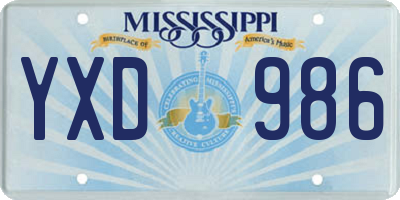 MS license plate YXD986