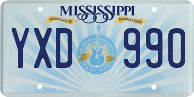 MS license plate YXD990