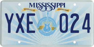 MS license plate YXE024