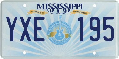 MS license plate YXE195