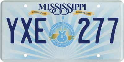 MS license plate YXE277