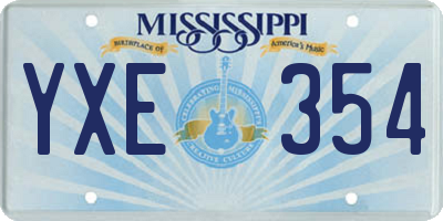 MS license plate YXE354
