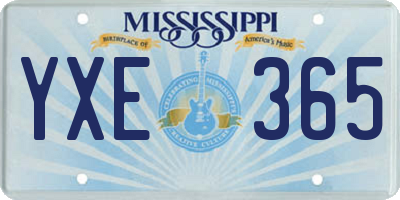 MS license plate YXE365